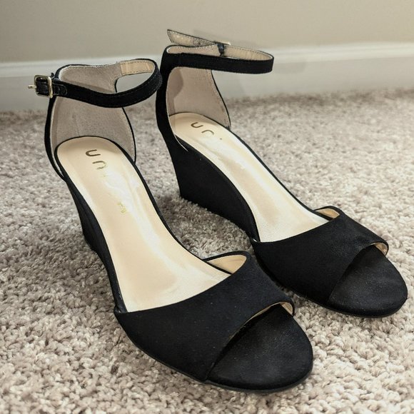 Unisa Shoes - Unisa Black Suede Wedge Women Sz 7.5 M